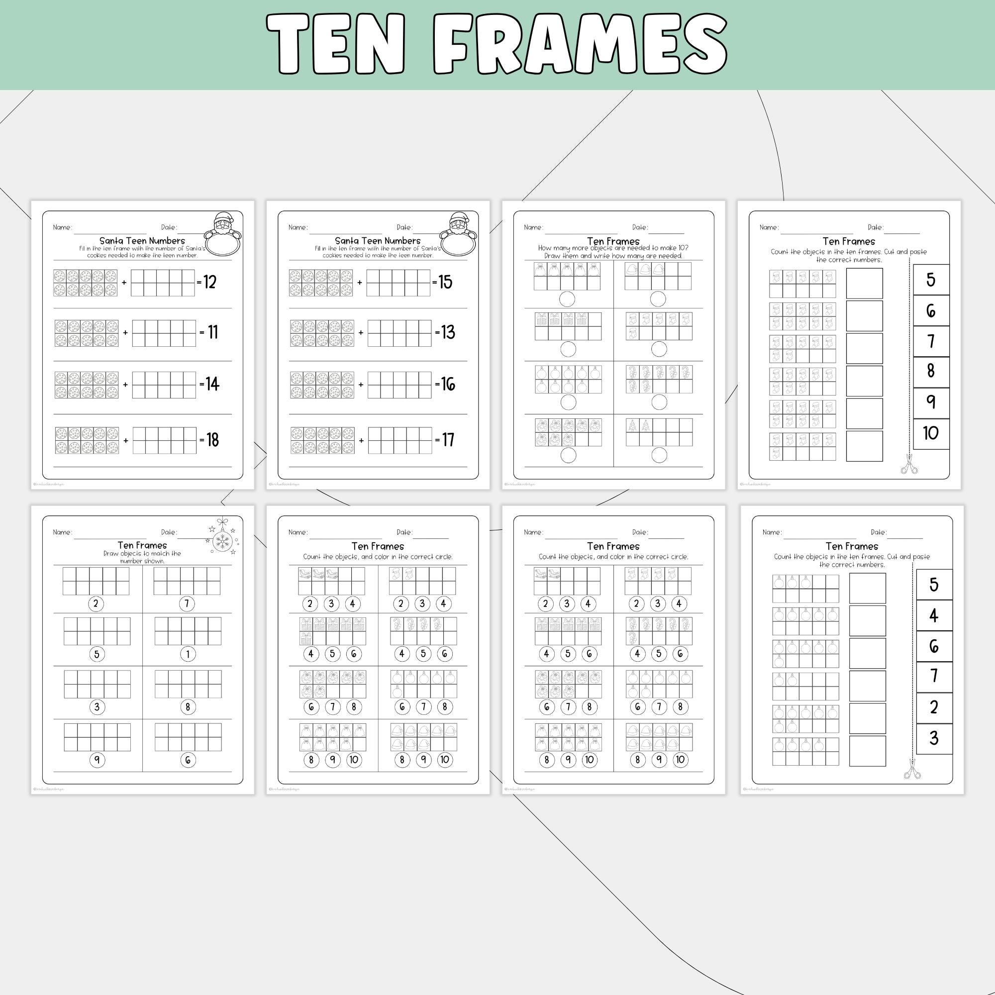 No-prep Christmas Math Worksheets for Kindergarten | Printable Holiday ...