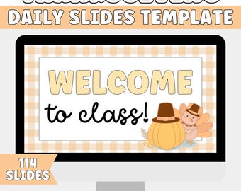 Bearbeitbare Thanksgiving Power Point Folien für Klassenzimmer | November Lehrer Präsentation für Klassenzimmer, Morgenmeeting, Gruppen oder Center