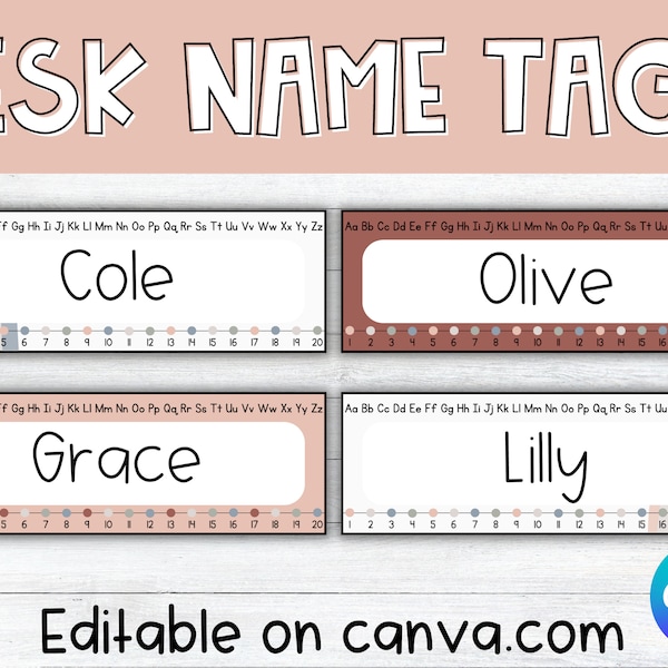 Printable Desk Name Tags Back to School Desk Name Tags - Etsy
