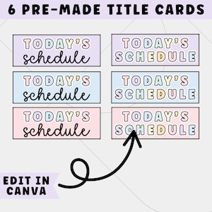 Printable & Editable Classroom Schedule, Daisy Pastel Classroom Decor, Daily Routine Cards for Teachers, Visual Schedule for Classroom image 2