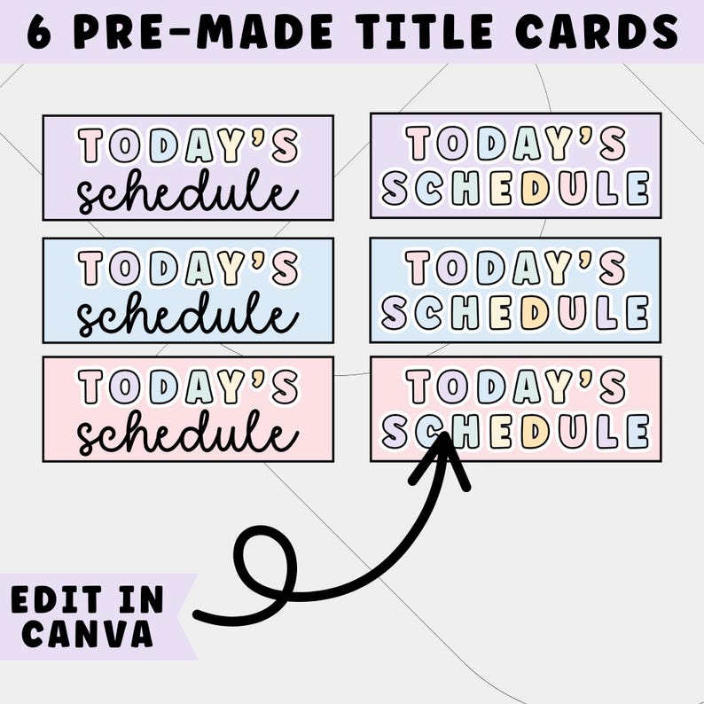 Printable & Editable Classroom Schedule, Daisy Pastel Classroom Decor, Daily Routine Cards for Teachers, Visual Schedule for Classroom image 2