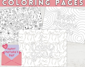 Printable Mother's Day Coloring Pages | Printable Mother's Day Card from Kids, Mothers Day Activity, Coloring Mothers Day Printable, Floral