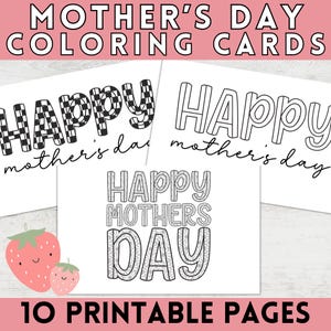Mother&#39;s Day Coloring Cards | Printable Mothers Day Cards, Mothers Day Cards to Color, Mothers Day Activity, Coloring Page, Card for Mom