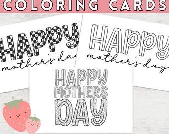 Mother's Day Coloring Cards | Printable Mothers Day Cards, Mothers Day Cards to Color, Mothers Day Activity, Coloring Page, Card for Mom