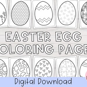 Printable Easter Egg Coloring Pages | Easter Coloring Page, Easter Coloring Sheets, Easter Coloring Book, Easter Eggs, Black and White, Eggs