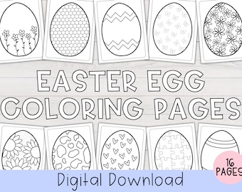Printable Easter Egg Coloring Pages | Easter Coloring Page, Easter Coloring Sheets, Easter Coloring Book, Easter Eggs, Black and White, Eggs