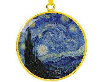 Inveroo Van Gogh Almond Branches in Bloom Art Pendant Van Gogh Necklace Van Gogh Jewelry Birthday Gifts Wedding 