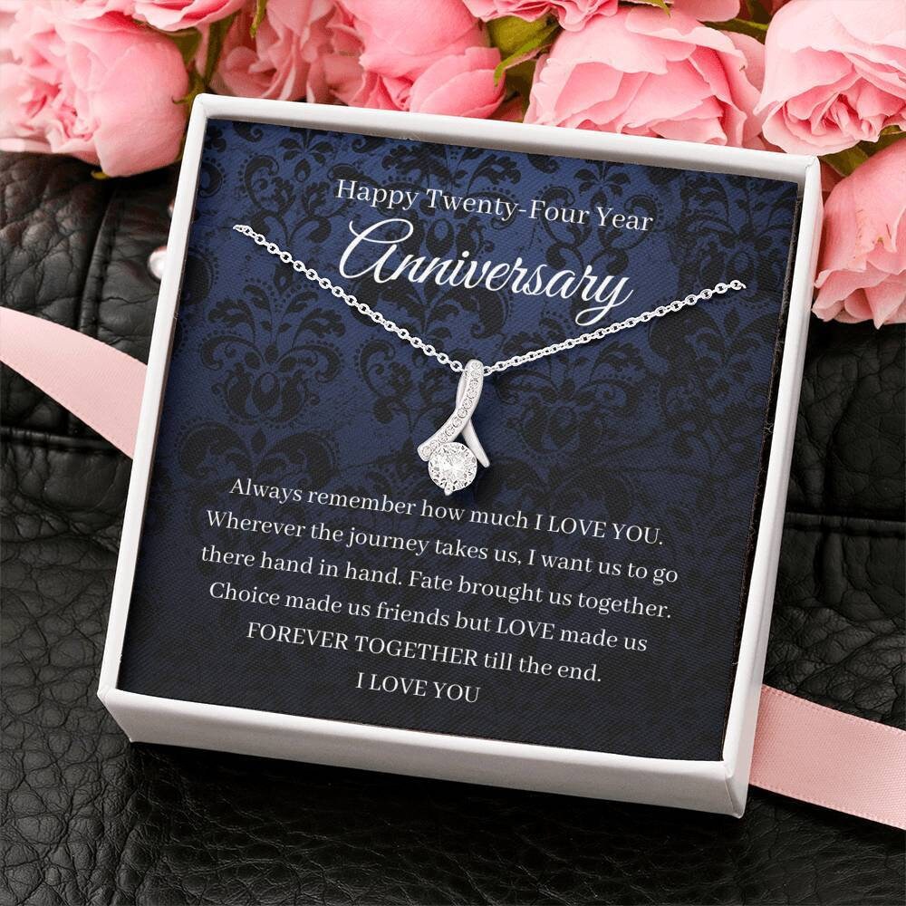 Petit Ribbon 24th Wedding Anniversary Gift For Wife Stone