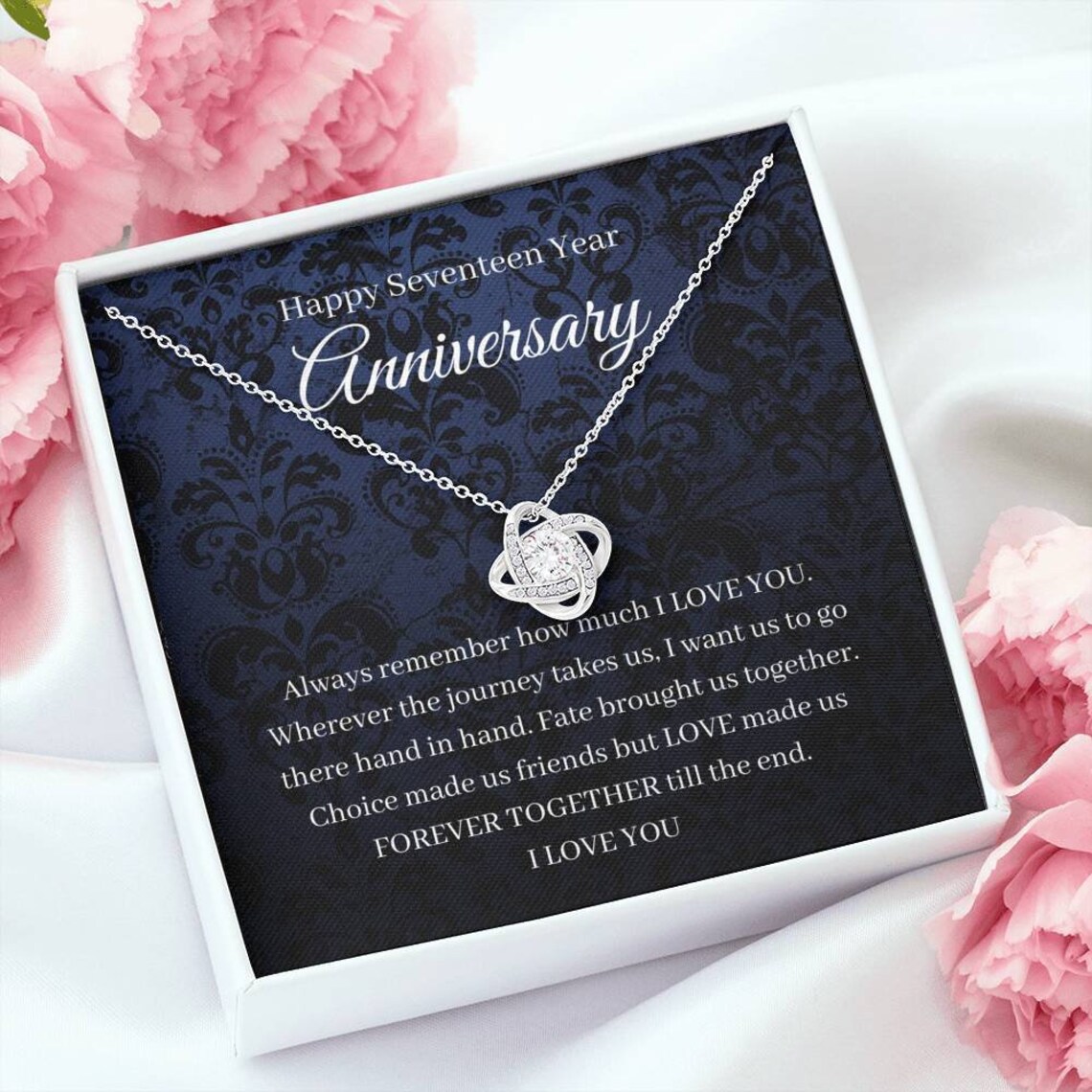 Love Knot 17th Wedding Anniversary Gift For Wife Wine Or