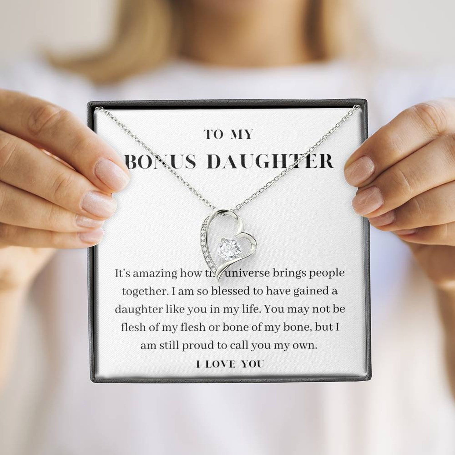 Heart Bonus Daughter Gift Birthday Gift For Bonus Daughter Etsy