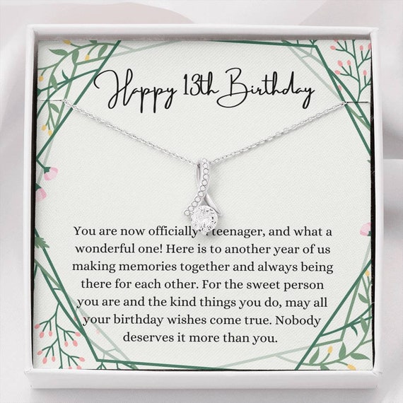 Gifts For Girls Personalized Alluring 13th Birthday Necklace Gift For Daughter Teenager Gift Gift for 13 year old teen girl gifts