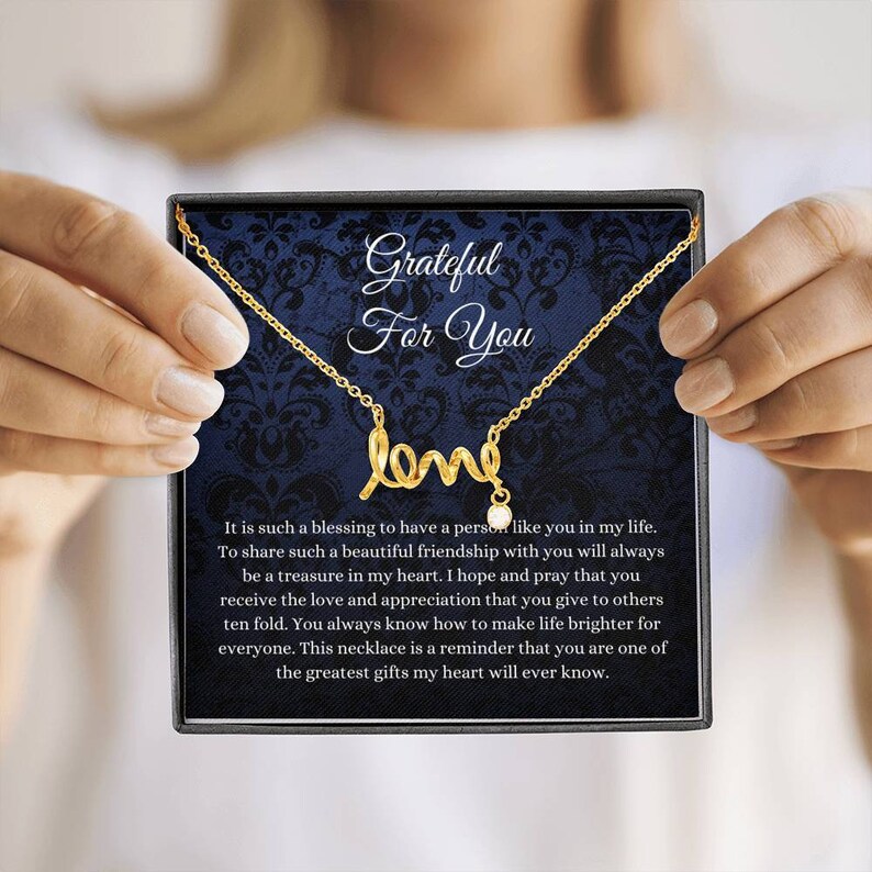 Gift For Friend Best Friend Necklace Best Friend Gift Love Necklace Miss Best Friend, Thank you For Being In My Life Gratitude Gift