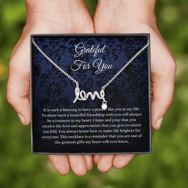 Gift For Friend Best Friend Necklace Best Friend Gift Love Necklace Miss Best Friend, Thank you For Being In My Life Gratitude Gift