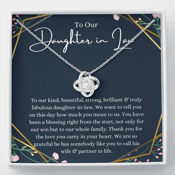 to My Daughter in Law Personalized Necklace Wedding Gift Daughter Love Knot Necklace Custom Card Necklace Necklace for Daughter in Law to My Daughter in Law Personalized Necklace Wedding Gift Daughter Love Knot Necklace Custom Card Necklace Necklace for Daughter in Law