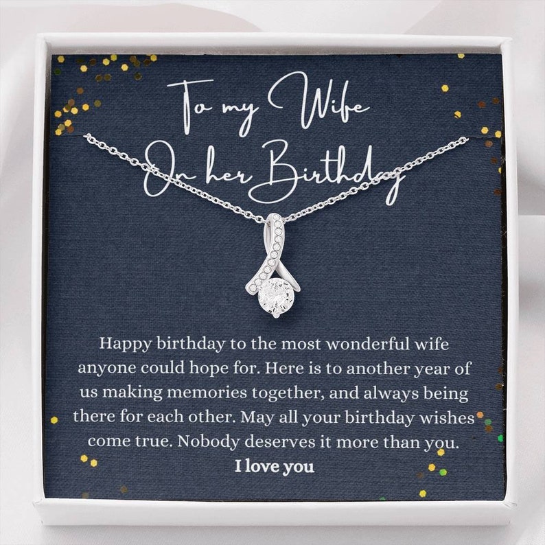 Petit Ribbon Happy Birthday Wife Gift Wife Birthday Jewelry Etsy