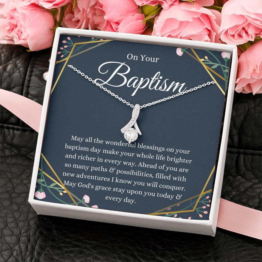 Petit Ribbon Baptism Gift Baptism Necklace Adult Baptism Etsy Australia