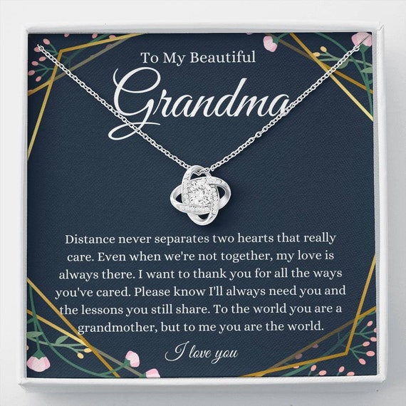 Alluring Beauty. Gift for Grandmother Birthday Gift for Grandma Grandmother and Grandson Gift Necklace for Grandma from Grandson