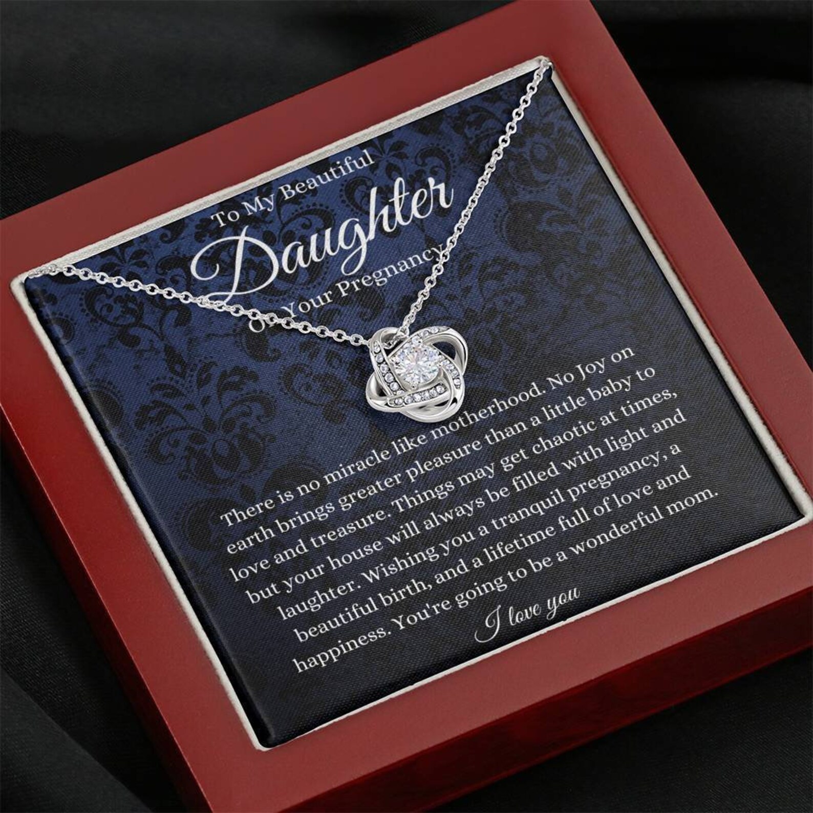 Love Knot Necklace Daughter Pregnancy Gift for Daughter Baby Etsy