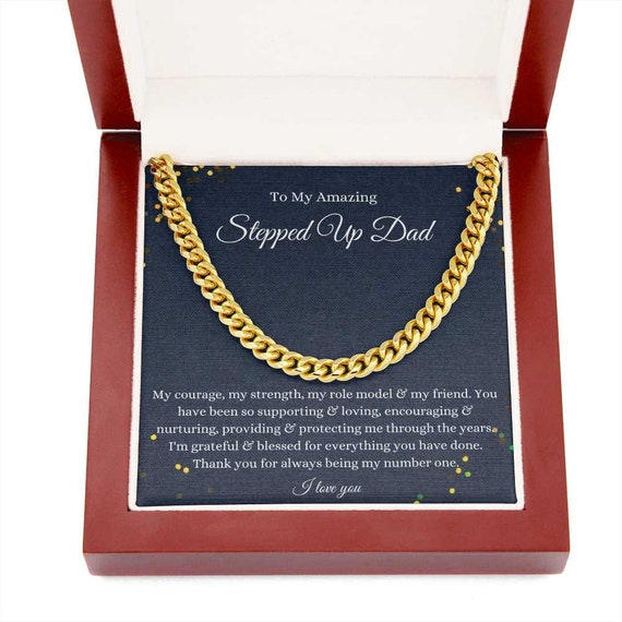 Stepped up Bonus Dad Necklace Gold 