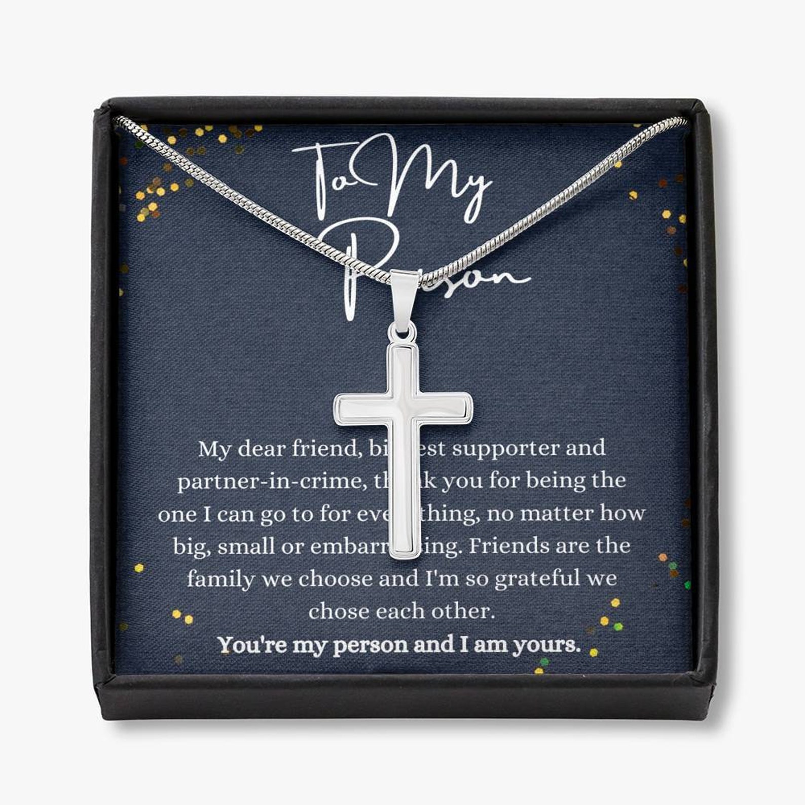 Cross Necklace To My Person Gift Best Friend Necklace Gift Etsy