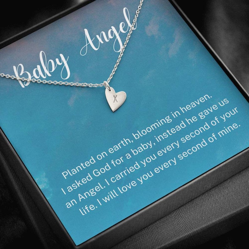Initials Hearts Necklace Loss of Child Gift Loss of Baby Infant Loss Gift Keepsake, Baby Angel Miscarriage Gift Sympathy Gift