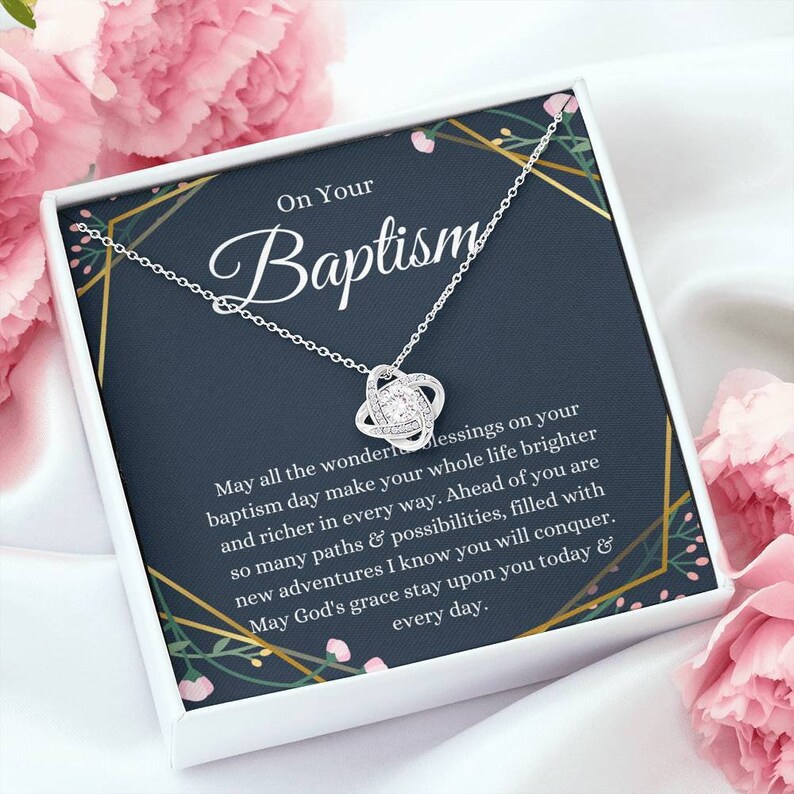 Love Knot Baptism Gift Baptism Necklace Adult Baptism Gift Etsy UK