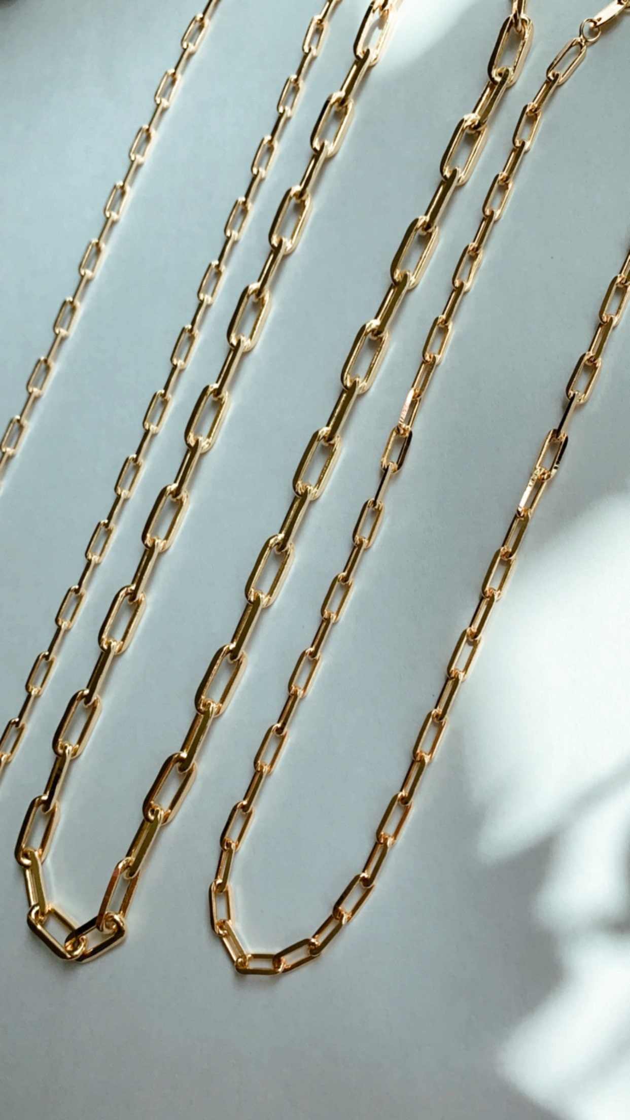 Paper Clip Chains 14 16 18 18K Gold Filled 18K Gold - Etsy UK