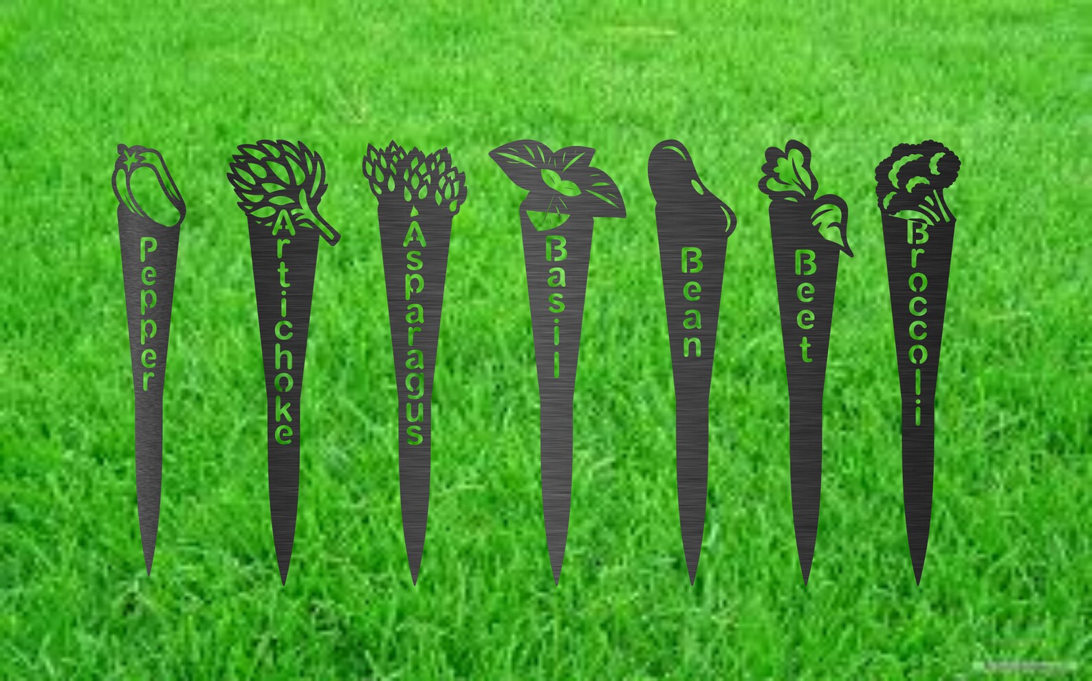 Garden Stakes Vegetable Stakes Vegetable labels Metal Etsy
