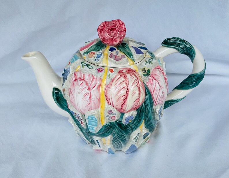 Tulip Teapot Cremation Urn Mosaic Teapot Etsy