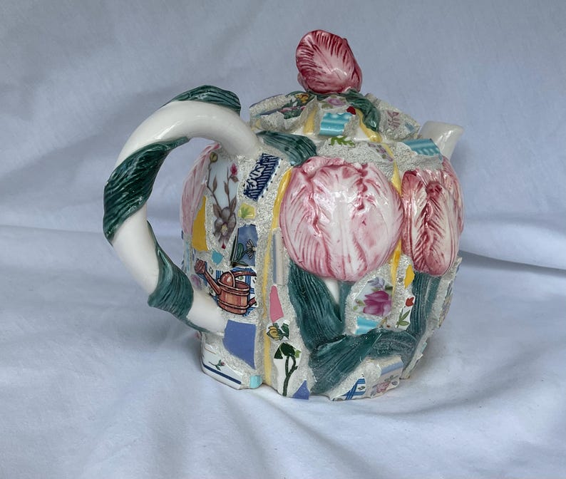Tulip Teapot Cremation Urn Mosaic Teapot Etsy