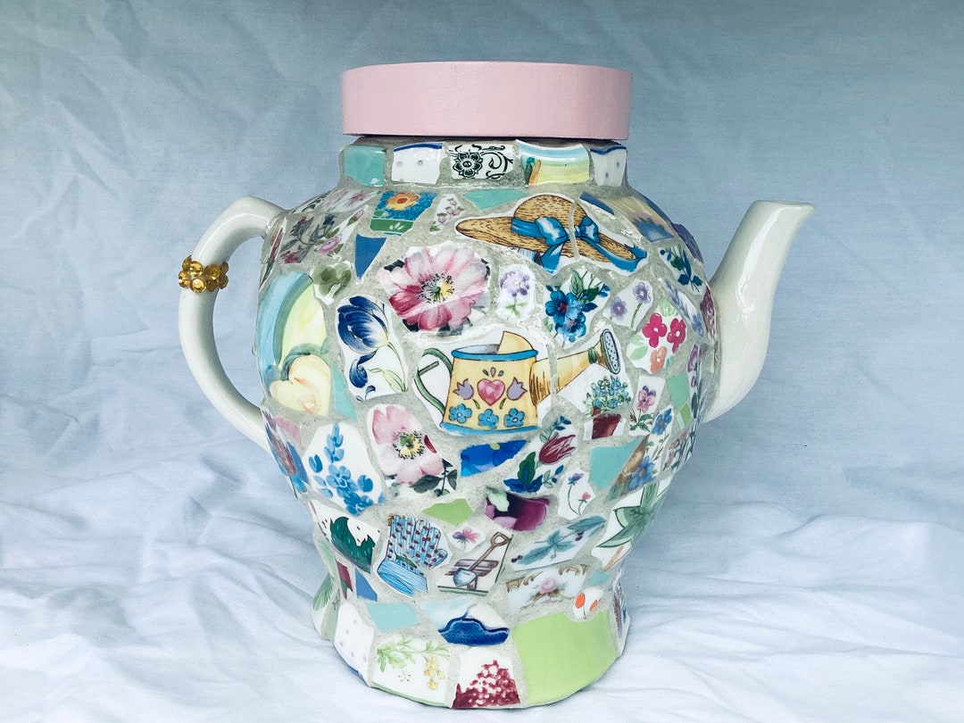 Mosaic Teapot Cremation Urn Flowers Gardening Perfect for Etsy