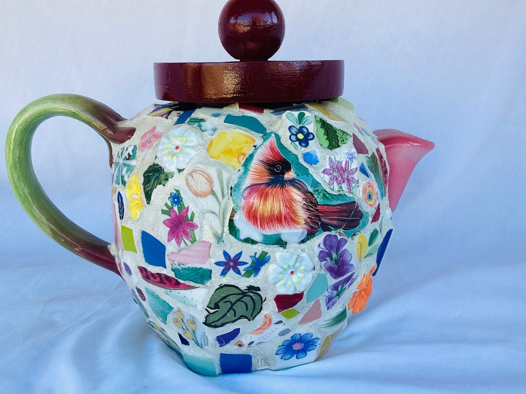 Cardinal Teapot Cremation Urn Mosaic Teapot Etsy