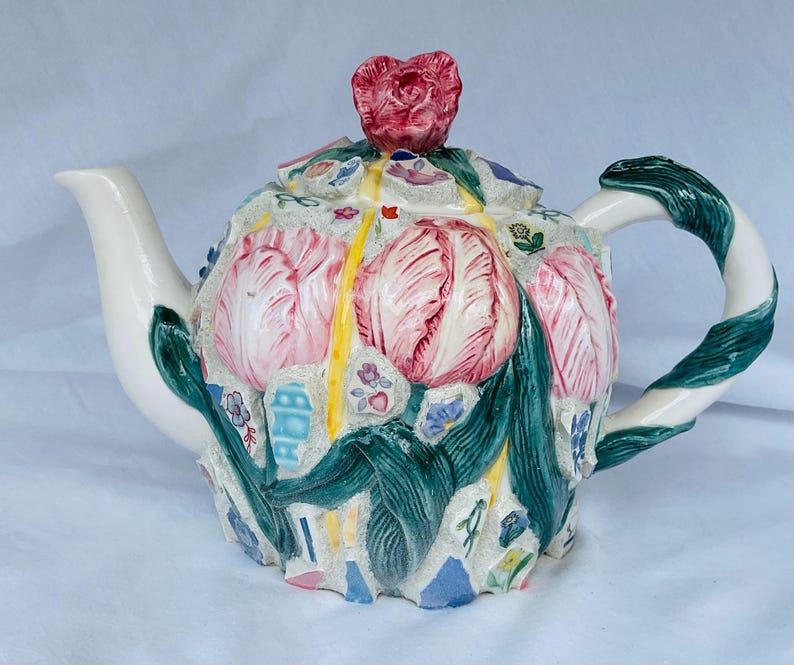 Tulip Teapot Cremation Urn Mosaic Teapot Etsy