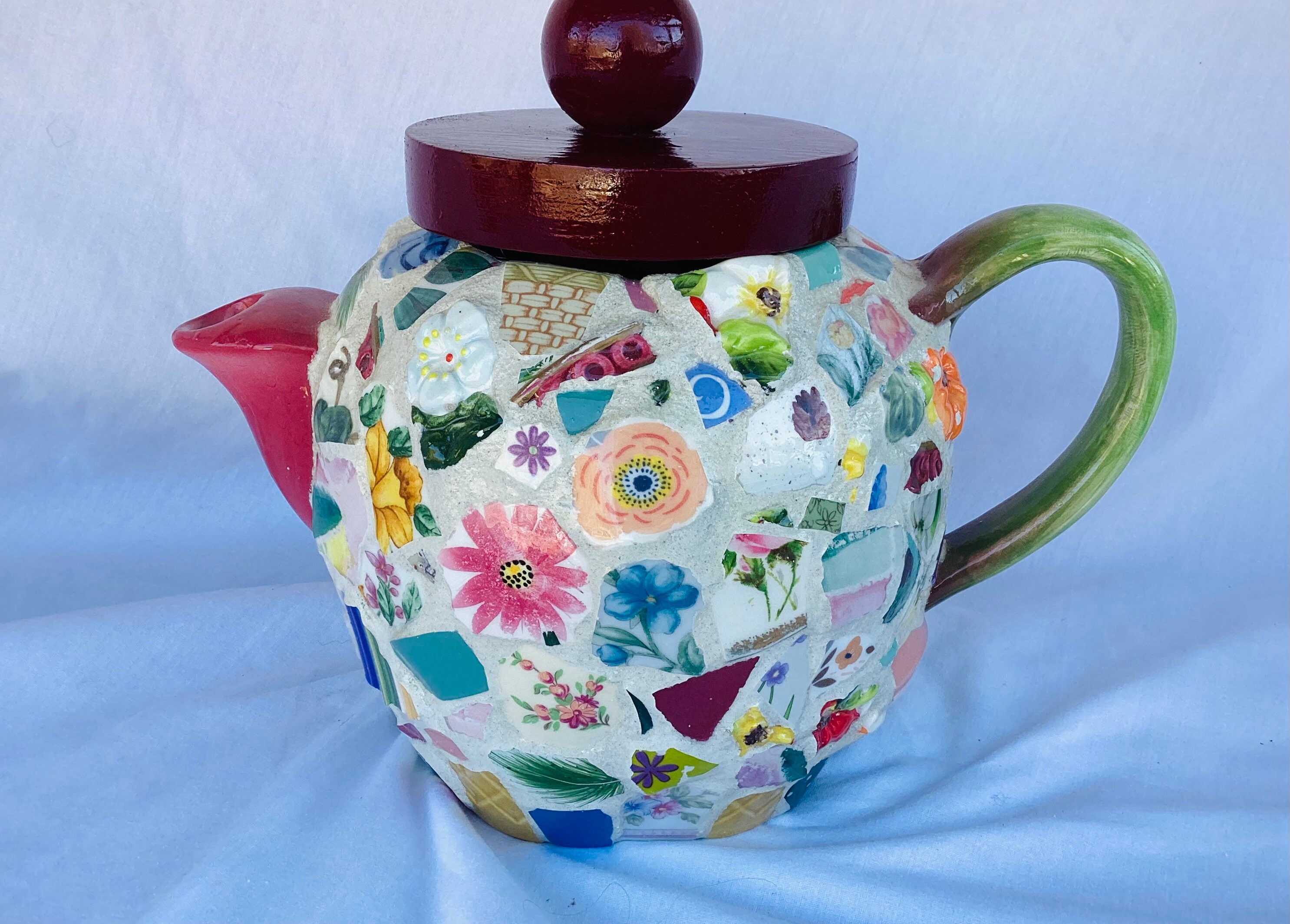 Cardinal Teapot Cremation Urn Mosaic Teapot Etsy