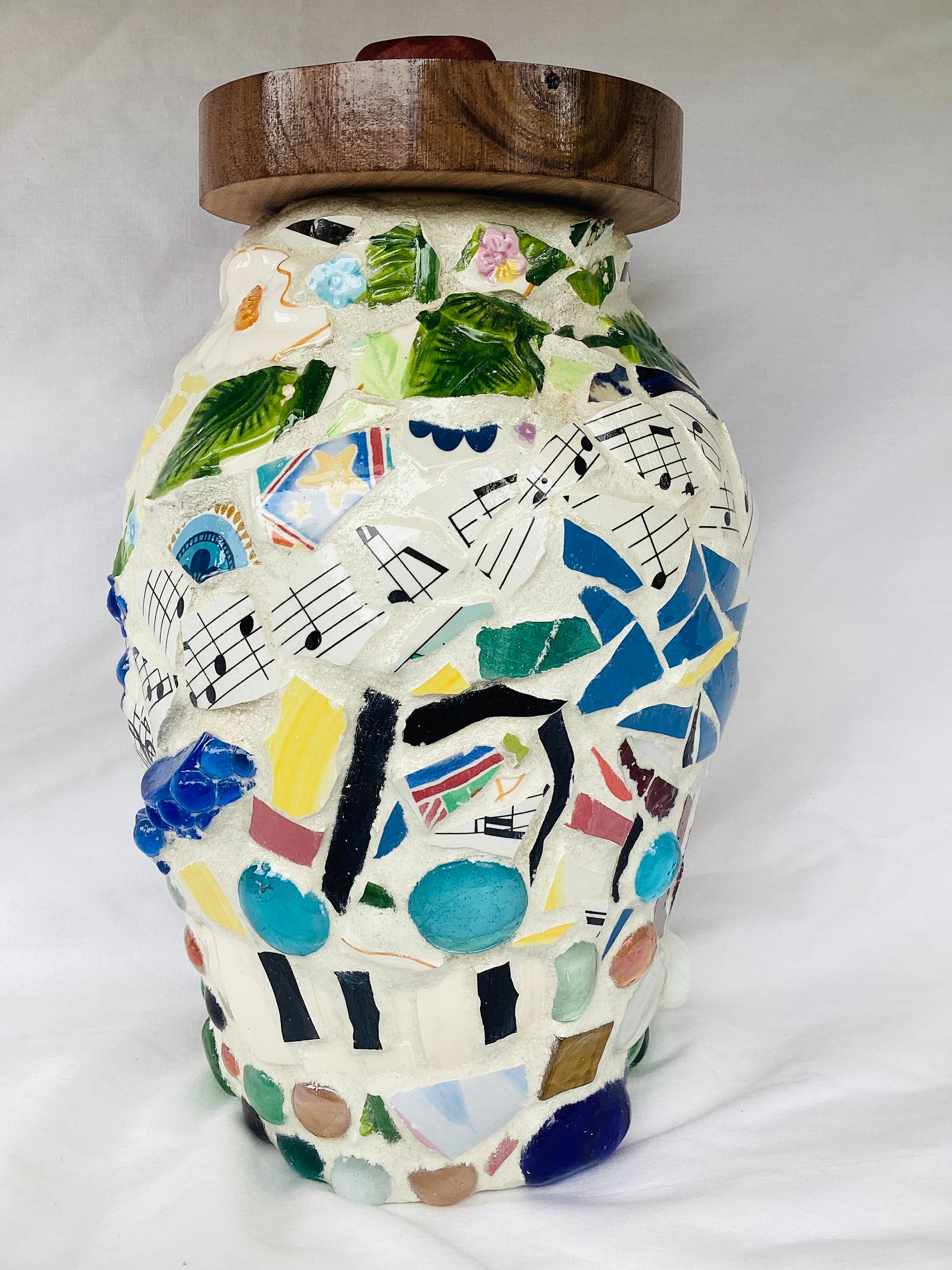Music Note Cremation Urn Mosaic Vase, Bumblebee, Calla Lilly Etsy