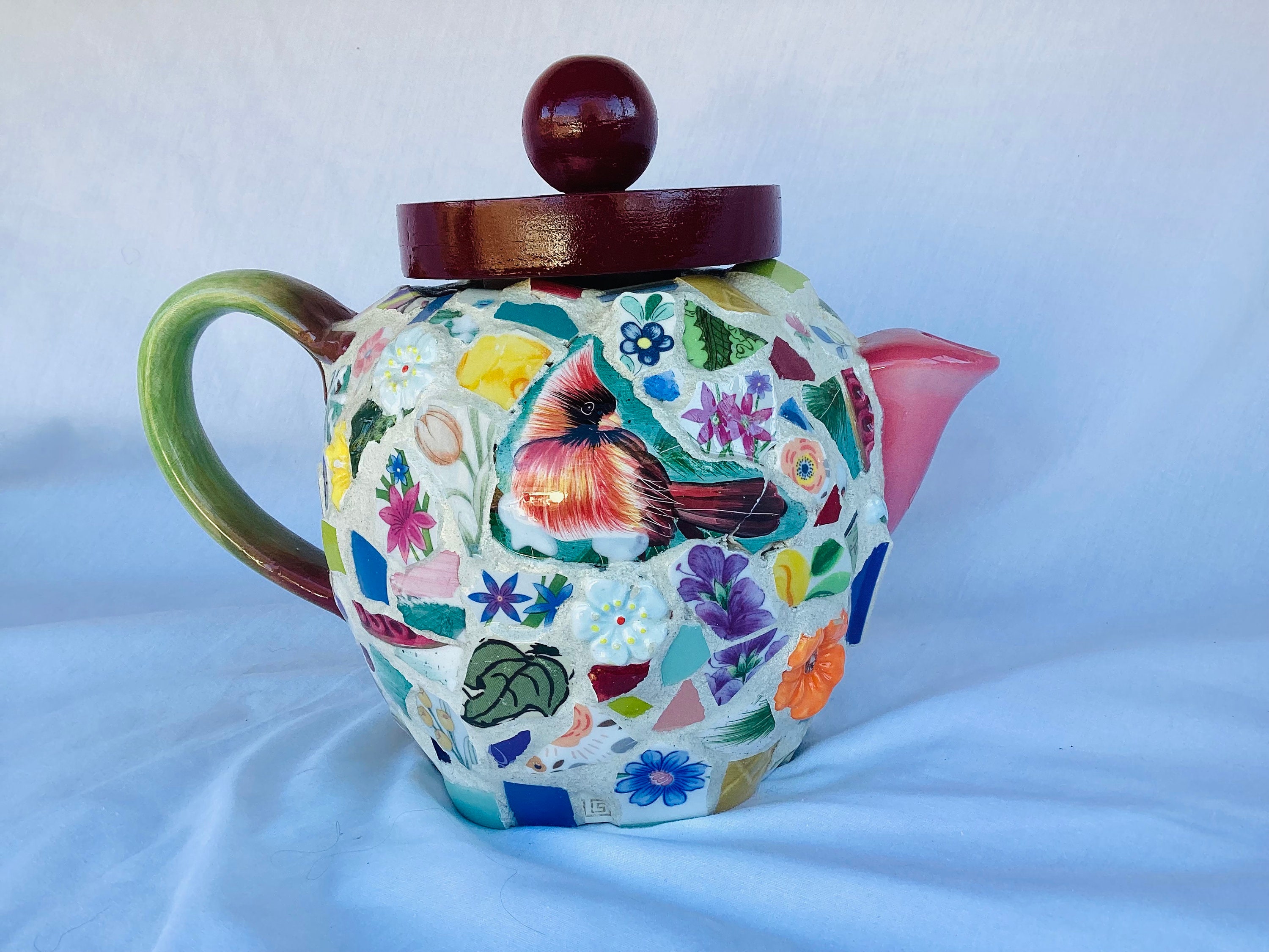 Vintage Cardinal Fashion Stove Teapot Decorative Ceramic Stove Top Tea Pot