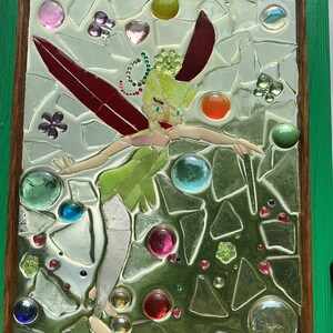 Fairy stained glass mosaic Suncatcher