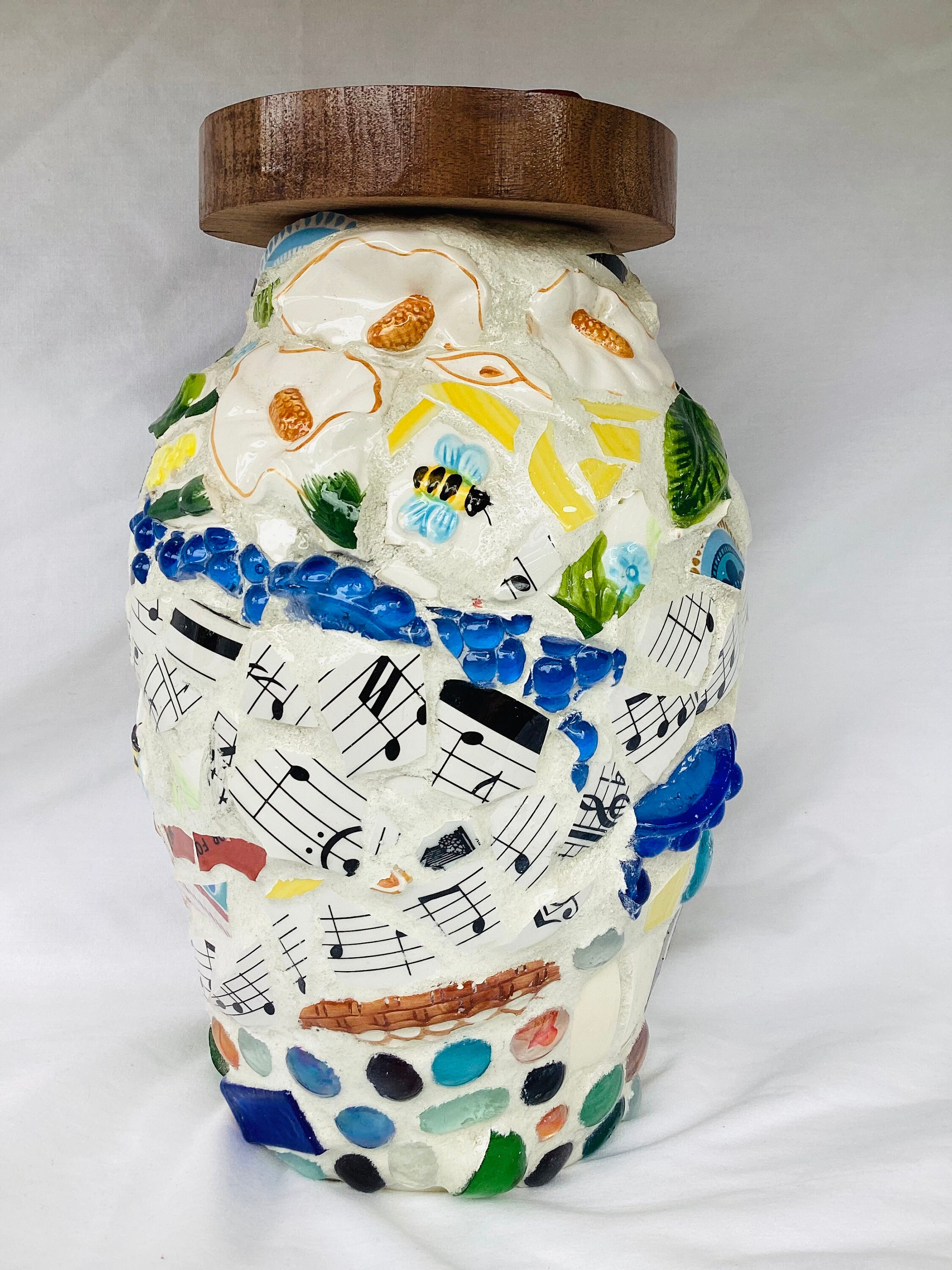 Music Note Cremation Urn Mosaic Vase, Bumblebee, Calla Lilly Etsy