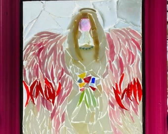 Angel Stained Glass Mosaic Suncatcher