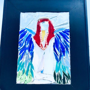 Angel stained glass mosaic Suncatcher
