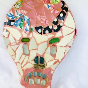 Sugar Skull wall decor, mosaic, Alien, one of a kind