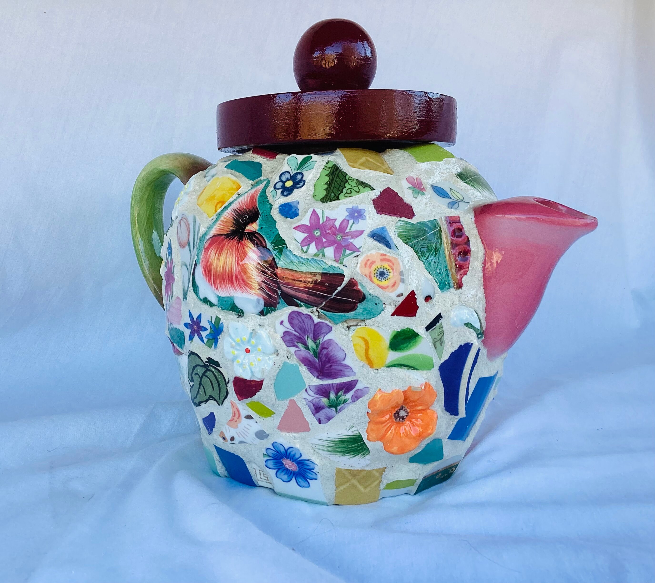 Cardinal Teapot Cremation Urn Mosaic Teapot Etsy