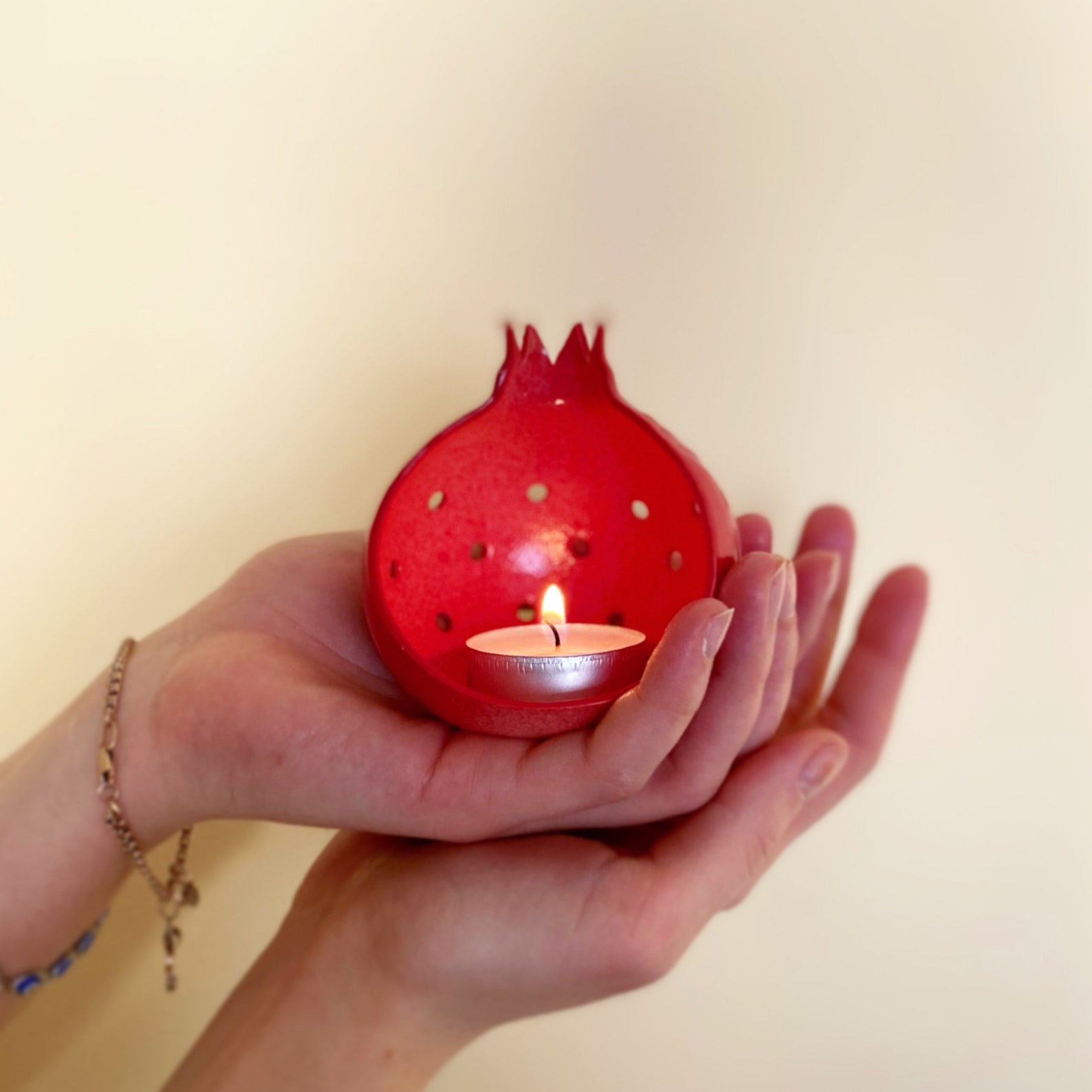 Ceramic pomegranatepomegranate candle holderoriginal Etsy