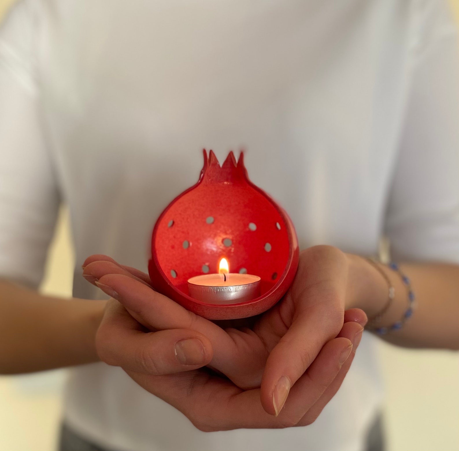 Ceramic pomegranatepomegranate candle holderoriginal Etsy