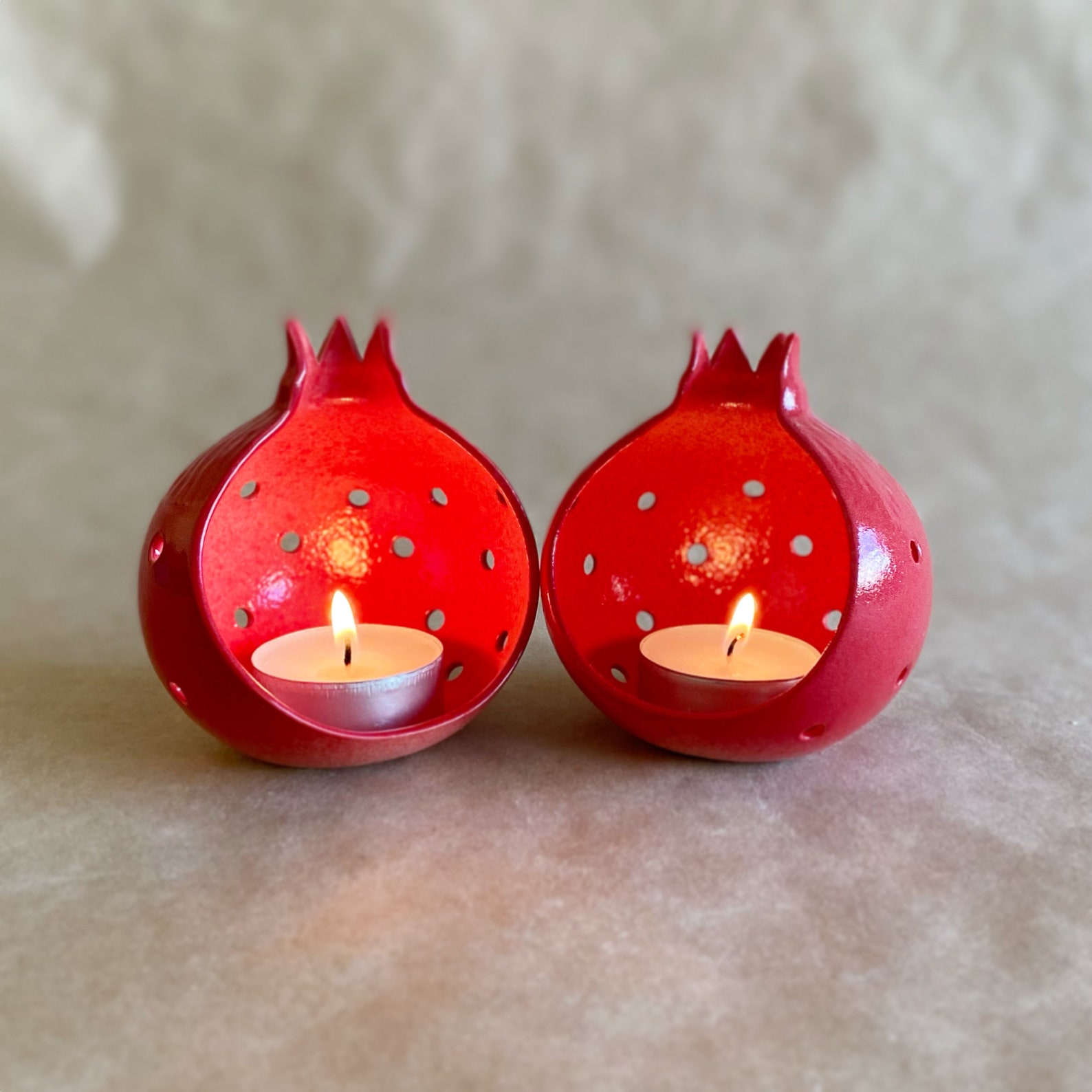 Ceramic pomegranatepomegranate candle holderoriginal Etsy