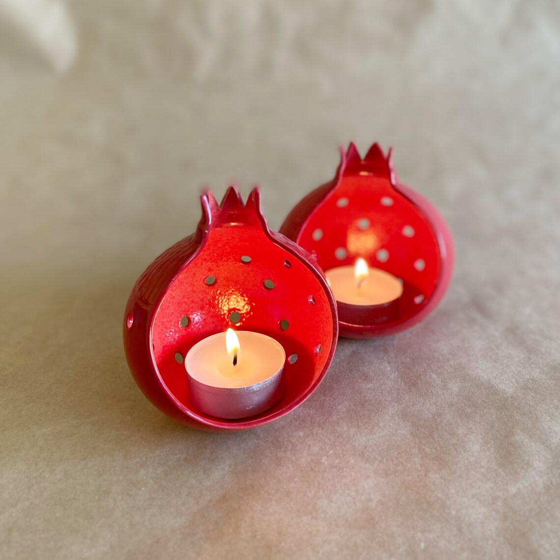 Ceramic pomegranatepomegranate candle holderoriginal Etsy