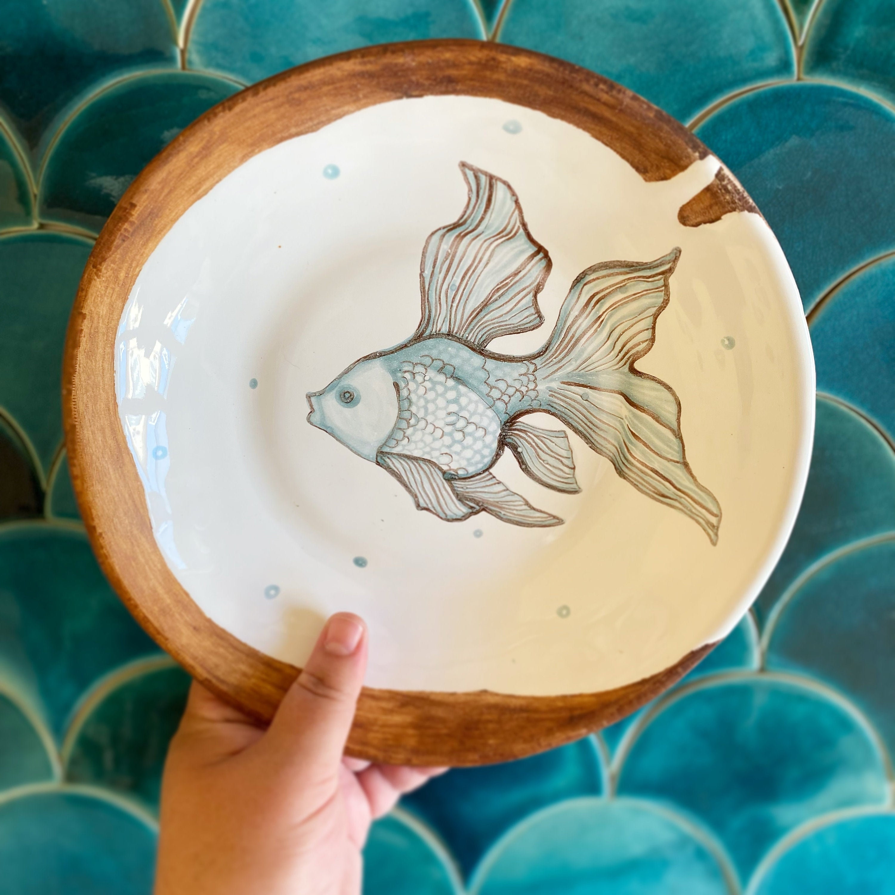 Fish ceramic platesDinner plates with fishCeramic | Etsy