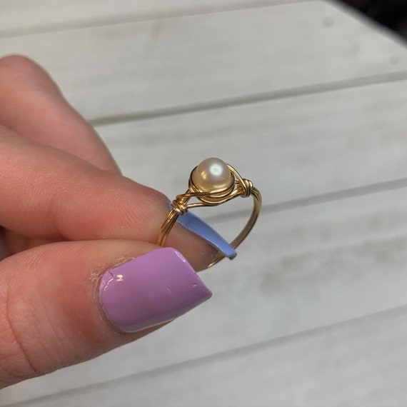 Pearl rings shop etsy