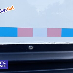 Subtle Trans Pride Flag Sticker - Laminated Stripe Bumper Sticker, Laptop Sticker, or water bottle sticker - LGBTQ Owned Shop