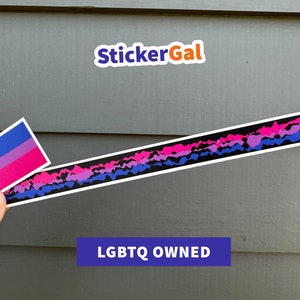 Bisexual Pride Bumper Sticker Stripe | Subtle Bi Pride Bumper Sticker | Bi Pride Car Decal | Bi Pride Flag Colors